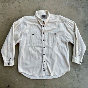 Chunky Corduroy Button Up Shirt Cream Medium Supplies Menswear